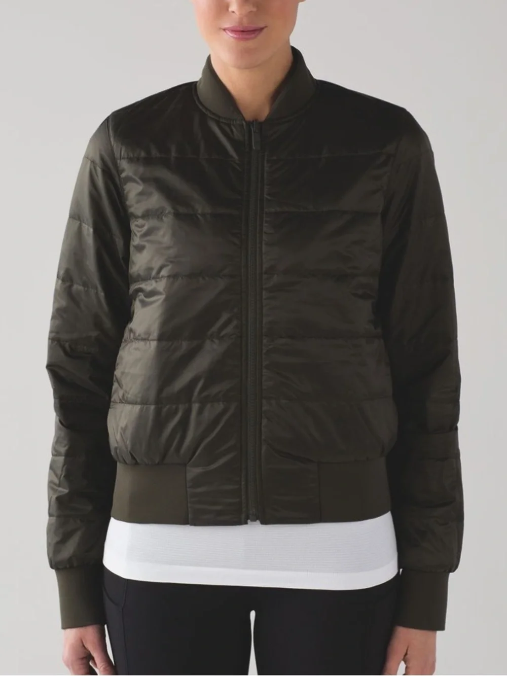 Lululemon Non-stop Olive Green Reversible Bomber Jacket 4